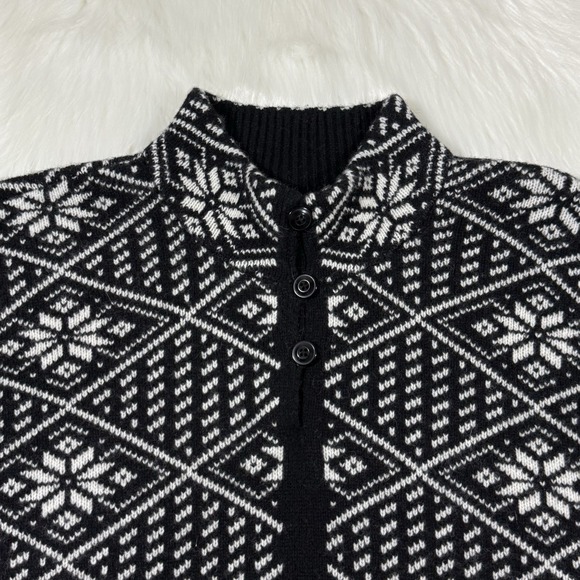 L. L. Bean Women's Size Medium Fair Isle Signature Kingfield Merino Wool Sweater - Picture 3 of 12